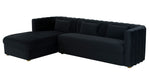 Callie 2-Pc Black Velvet LAF Sectional Sofa