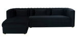 Callie 2-Pc Black Velvet LAF Sectional Sofa