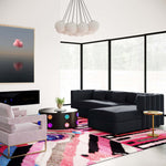 Callie 2-Pc Black Velvet RAF Sectional Sofa