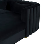 Callie 2-Pc Black Velvet RAF Sectional Sofa