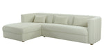 Callie 2-Pc Cream Velvet LAF Sectional Sofa