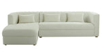 Callie 2-Pc Cream Velvet LAF Sectional Sofa