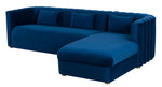 Callie 2-Pc Navy Velvet RAF Sectional Sofa