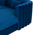 Callie 2-Pc Navy Velvet RAF Sectional Sofa