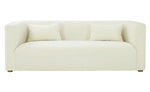 Callie Cream Velvet Sofa with Scalloped Tufted Back