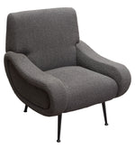 Cameron Charcoal Boucle Textured Fabric Accent Chair