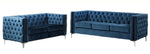 Chantria 2-Pc Blue Velvet Tufted Sofa Set