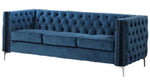 Chantria 3-Pc Blue Velvet Tufted Sofa Set