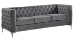 Chantria 3-Pc Grey Velvet Tufted Sofa Set