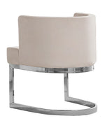 Camilla Beige Velvet/Silver Metal Side Chair