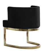 Camilla Black Velvet/Gold Metal Side Chair