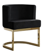 Camilla Black Velvet/Gold Metal Side Chair