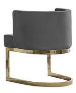 Camilla Dark Gray Velvet/Gold Metal Side Chair