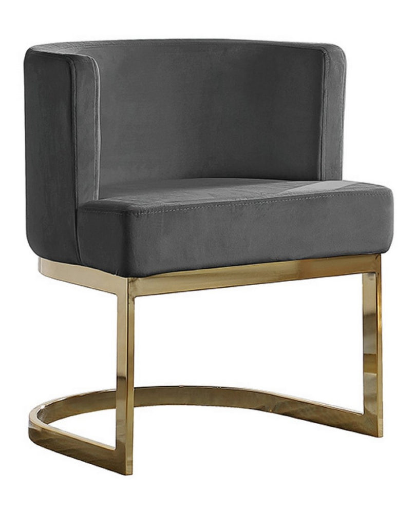 Camilla Dark Gray Velvet/Gold Metal Side Chair