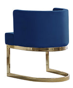 Camilla Navy Blue Velvet/Gold Metal Side Chair