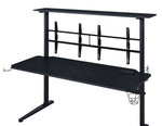 Canzi Black Wood/Metal Gaming Table with 2 Screen Holder