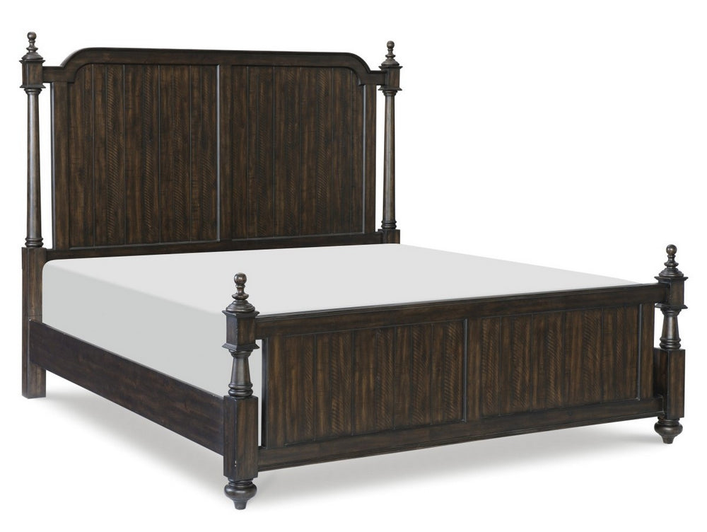 Cardano Driftwood Charcoal Wood Cal King Poster Bed