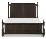 Cardano Driftwood Charcoal Wood King Poster Bed