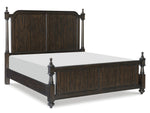 Cardano Driftwood Charcoal Wood King Poster Bed