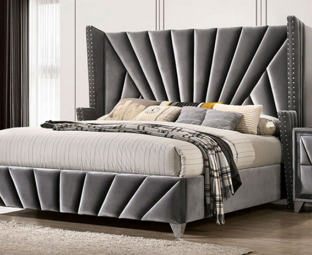 Carissa Gray Fabric King Bed (Oversized)