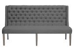 Carlie Gray Linen Fabric Dining Bench