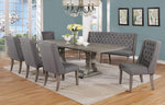 Carlie Gray Linen Fabric Dining Bench