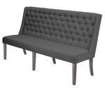 Carlie Gray Linen Fabric Dining Bench