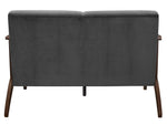 Carlson Dark Gray Velvet Fabric Loveseat w/ Sloped Arms