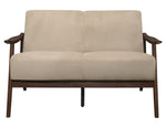 Carlson Light Brown Velvet Loveseat with Sloped Arms