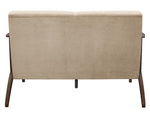 Carlson Light Brown Velvet Loveseat with Sloped Arms