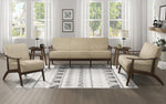 Carlson Light Brown Velvet Loveseat with Sloped Arms