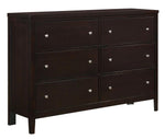 Carlton 5-Pc Cappuccino Wood/Black Leatherette Cal King Bedroom Set