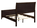 Carlton Black Leatherette/Cappuccino Wood Full Panel Bed