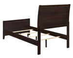 Carlton Black Leatherette/Cappuccino Wood Twin Panel Bed