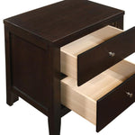 Carlton Cappuccino Wood 2-Drawer Nightstand