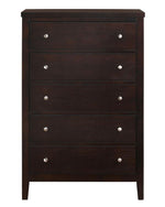 Carlton Cappuccino Wood 5-Drawer Chest