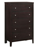 Carlton Cappuccino Wood 5-Drawer Chest