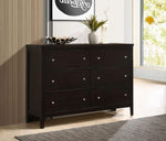 Carlton Cappuccino Wood 6-Drawer Dresser