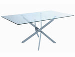 Carmelo 5-Pc Clear Glass/Chrome Metal Dining Table Set