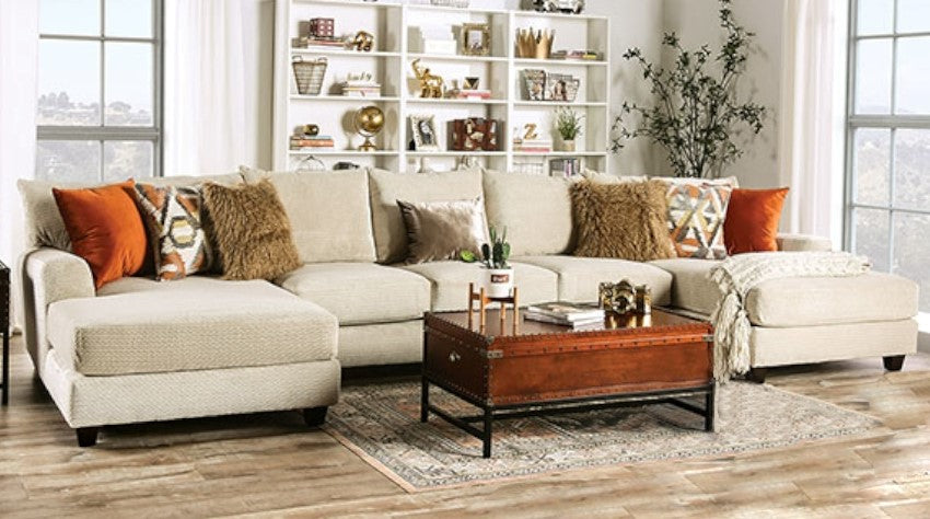 Carnforth 3-Pc Tan Microfiber Sectional Sofa