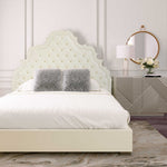 Carolina Cream Velvet King Platform Bed (Oversized)