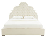 Carolina Cream Velvet King Platform Bed (Oversized)