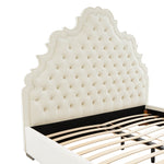 Carolina Cream Velvet King Platform Bed (Oversized)