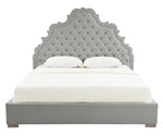 Carolina Grey Velvet King Platform Bed (Oversized)