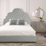 Carolina Grey Velvet King Platform Bed (Oversized)