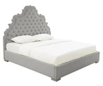 Carolina Grey Velvet King Platform Bed (Oversized)