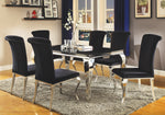 Carone 4 Black Velvet/Chrome Finish Metal Side Chairs