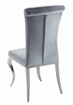 Carone 4 Grey Velvet/Chrome Finish Metal Side Chairs