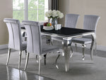 Carone 4 Grey Velvet/Chrome Finish Metal Side Chairs