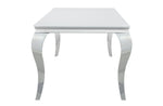 Carone White Glass/Chrome Finish Metal 61"L Dining Table